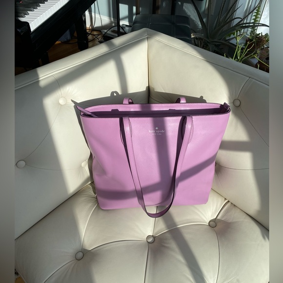 Kate Spade Kerri Medium Tote | Lavender Smooth Leather Zip-Top - Picture 2 of 12